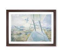 Eric Ravilious Hurricane in Flight Vol.2 Framed Print | A2 Walnut Framed Wall Art | Ready to Hang | Modern Nature Picture | Living Room Bedroom Lounge Office
