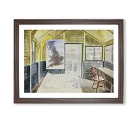 Eric Ravilious Operations Room Classic Painting Framed Wall Art Print, Ready to Hang Picture for Living Room Bedroom Home Office Décor, Walnut A4 (34 x 25 cm)