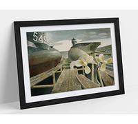 Eric Ravilious Submarines In Dock Framed Wall Art Print Picture - A1 - Black Frame