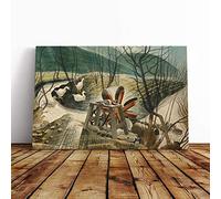 Eric Ravilious The Water Wheel Canvas Print | Gallery Wrapped 30mm Frame Wall Art | 30x20 inches | Ready to Hang | Modern Picture | Living Room Bedroom Lounge Office