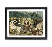 Eric Ravilious The Water Wheel Classic Painting Framed Print | A3 Black Framed Wall Art | Ready to Hang | Classic Historical Picture | Living Room Bedroom Lounge Office