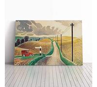 Eric Ravilious The White Horses of Wiltshire Canvas Print | Gallery Wrapped 30mm Frame Wall Art | 20x14 inches | Ready to Hang | Modern Animals Picture | Living Room Bedroom Lounge Office