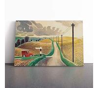 Eric Ravilious The White Horses of Wiltshire | Canvas Wall Art Print | Framed & Ready to Hang Picture | Modern Home Decor for Living Room, Bedroom, Kitchen or Office | 36x24 Inches