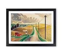 Eric Ravilious The White Horses of Wiltshire Classic Painting Framed Print | A3 Black Framed Wall Art | Ready to Hang | Classic Animal Picture | Living Room Bedroom Lounge Office