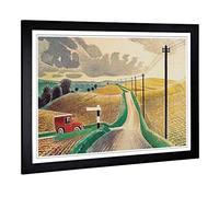 Eric Ravilious The White Horses of Wiltshire Framed Wall Art Print A2 Black