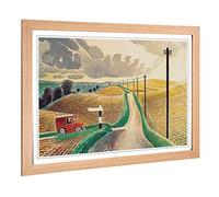Eric Ravilious The White Horses of Wiltshire Framed Wall Art Print A2 Oak