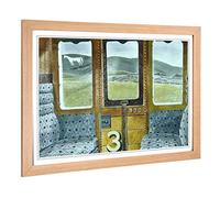 Eric Ravilious Train Landscape Framed Wall Art Print A2 Oak
