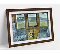 Eric Ravilious Train Landscape Framed Wall Art Print Picture - A4 - Walnut Frame