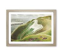 Eric Ravilious Westbury Horse Framed Print | A2 Oak Framed Wall Art | Ready to Hang | Modern Animal Picture | Living Room Bedroom Lounge Office