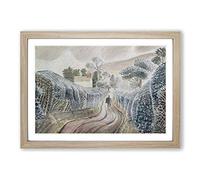 Eric Ravilious Wet Afternoon Framed Wall Art Print A2 Oak