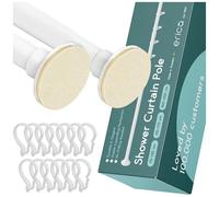 Erica Extendable Shower Curtain Pole 160-250 cm, Premium Swedish Steel Tension Rod, White