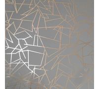 Erica Wakerly ANGLES Copper Rose and Zinc Grey Wallpaper - 10m roll