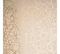 Erica Wakerly Angles Gold and Nude Pink Wallpaper - 10m roll