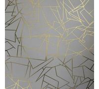 Erica Wakerly Angles Gold and Zinc Grey Wallpaper - 10m roll