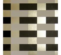 Erica Wakerly Block Gold, Brown and Cream Wallpaper - 10m x 52cm roll
