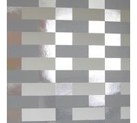 Erica Wakerly Block Metallic Silver, Grey and White Wallpaper - 10m roll