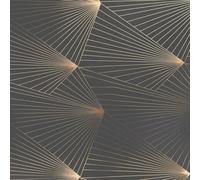 Erica Wakerly FAN Copper Rose and Lead Grey Wallpaper - 10m roll