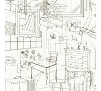 Erica Wakerly Homes Brown and Cream Wallpaper - A4 sample