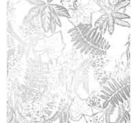 Erica Wakerly Hothouse Silver and White Wallpaper - 10m roll