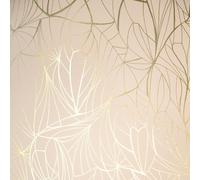 Erica Wakerly Leaf Gold and Pink Wallpaper - 10m roll