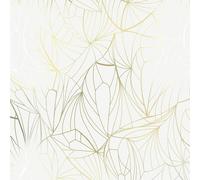 Erica Wakerly Leaf Gold and White Wallpaper - 10m roll