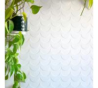 Erica Wakerly Scoop White Flock Wallpaper - 10m roll