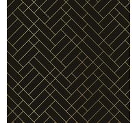 Erica Wakerly Tapet Cafe Tile Brown and Gold Wallpaper - 10m roll