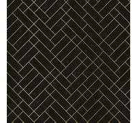 Erica Wakerly Tapet Cafe Tile Brown and Gold Wallpaper - A4 sample