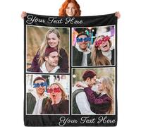 ERICAT personalised blanket with Photo Text custom blanket customised blanket Throws customisable blanket Picture Blankets customized Valentines Day Gifts for Mom Dad Couple Girlfriend Boyfriend