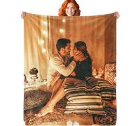 ERICAT personalised blanket with Photo Text custom blanket customised blanket Throws customisable blanket Picture Blankets customized Valentines Day Gifts for Mom Dad Couple Girlfriend Boyfriend
