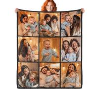ERICAT personalised blanket with Photo Text custom blanket customised blanket Throws customisable blanket Picture Blankets customized Valentines Day Gifts for Mom Dad Couple Girlfriend Boyfriend