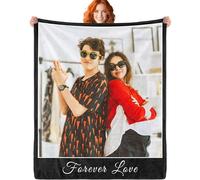 ERICAT personalised blanket with Photo Text custom blanket customised blanket Throws customisable blanket Picture Blankets customized Valentines Day Gifts for Mom Dad Couple Girlfriend Boyfriend