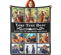 ERICAT personalised blanket with Photo Text custom blanket customised blanket Throws customisable blanket Picture Blankets customized Valentines Day Gifts for Mom Dad Couple Girlfriend Boyfriend