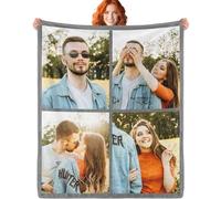 ERICAT personalised blanket with Photo Text custom blanket customised blanket Throws customisable blanket Picture Blankets customized Valentines Day Gifts for Mom Dad Couple Girlfriend Boyfriend