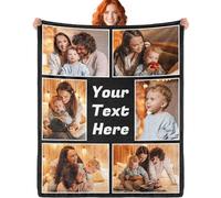 ERICAT personalised blanket with Photo Text custom blanket customised blanket Throws customisable blanket Picture Blankets customized Valentines Day Gifts for Mom Dad Couple Girlfriend Boyfriend