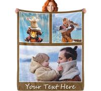 ERICAT personalised blanket with Photo Text custom blanket customised blanket Throws customisable blanket Picture Blankets customized Valentines Day Gifts for Mom Dad Couple Girlfriend Boyfriend