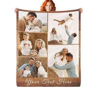 ERICAT personalised blanket with Photo Text custom blanket customised blanket Throws customisable blanket Picture Blankets customized Valentines Day Gifts for Mom Dad Couple Girlfriend Boyfriend