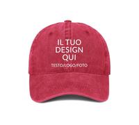 ERICAT Personalised Cap Custom Baseball Cap Add Photos/Logo/Text to Design Your Trucker Cap Personalized Sun Hat for Men & Women Adjustable Red
