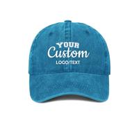 ERICAT Personalised Caps Custom Baseball Caps for Men Women,with Your Text Baseball Caps, Women Adjustable Trucker Hat Cotton Unisex Sun Dad Hats Sky Blue