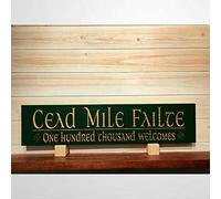 EricauBird CEAD MILE FAILTE One Hundred Thousand Welcomes Wall Plaque Personalized Custom Sign Wooden Sign Wood Plaque Wall Art Wall hanger Decor 10x45cm sv061