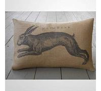 EricauBird The Hare Pillow Vintage Rabbit Pillow Shabby Chic French Rabbit Farmhouse Pillows Throw Pillow Cover Cushion Cover Pillow case 12x20 inch
