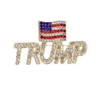 Erice Trump 2024 Flag, Trump Brooch with Rhinestone, Crystal Trump Brooch with The USA Flag Word Brooch Pin Souvenir, Trump Pin for Gathering Parade, Metal