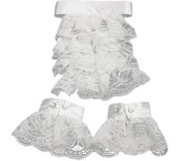 Ericetion 1 Set Victorian Lace Jabot Collar and Cuffs Detachable Lace Jabot Set Unisex Steampunk Costume Accessories for Party