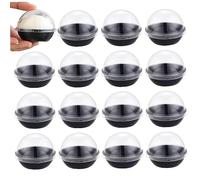 Ericetion 100pcs Clear Plastic Mini Cake Box Transparent Small Cupcake Container Dome Cake Boxes for Puffs Mochi Mooncake