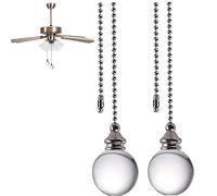 Ericetion 2 Pcs Crystal Ceiling Fan Pull Chains Crystal Light Fan Pull Chain Pendant Vintage Ceiling Fan Chain Extender Ornament Chain for Fan Pull