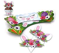 Ericetion 24 Sets Easter Cupcake Toppers Bunny Cupcake Wrappers Kit for Easter Spring Party Decor Dessert Supplies