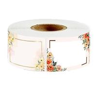 Ericetion 250pcs/roll Flowers Name Labels Kitchen Blank Handwritten Date Stickers Refrigerator Freezer Food Storage Small Business 3 * 5cm