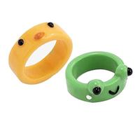 Ericetion 2pcs Frog and Chick Resin Rings Set for Women Girls 3d Animal Jewellery Ring Cute Cartoon Jewelry Gift for Kids Party Birthday