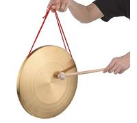 Ericetion 32 Cm Hand Gong Cymbals Brass Copper Gong Chapel Opera Percussion Instrument with Round Play Hammer