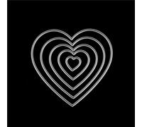 Ericetion 5pcs Heart Shape Diy Metal Embossing Cut Die Stencil Craft Cards Multi-layers Geometric Cutting Die Album Book Scrapbooking